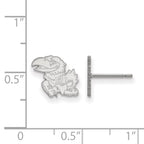 10k White Gold LogoArt University of Kansas Jayhawk Extra Small Post Earrings