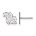 Sterling Silver Rhodium-plated LogoArt University of Kansas Jayhawk Extra Small Post Earrings