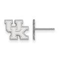 Sterling Silver Rhodium-plated LogoArt University of Kentucky U-K Extra Small Post Earrings