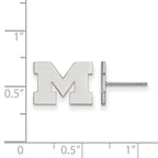 14k White Gold LogoArt University of Michigan Letter M Extra Small Post Earrings
