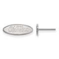 14k White Gold LogoArt University of Mississippi Ole Miss Oval Extra Small Post Earrings