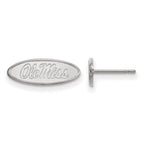 Sterling Silver Rhodium-plated LogoArt University of Mississippi Ole Miss Oval Extra Small Post Earrings