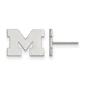 10k White Gold LogoArt University of Michigan Letter M Extra Small Post Earrings