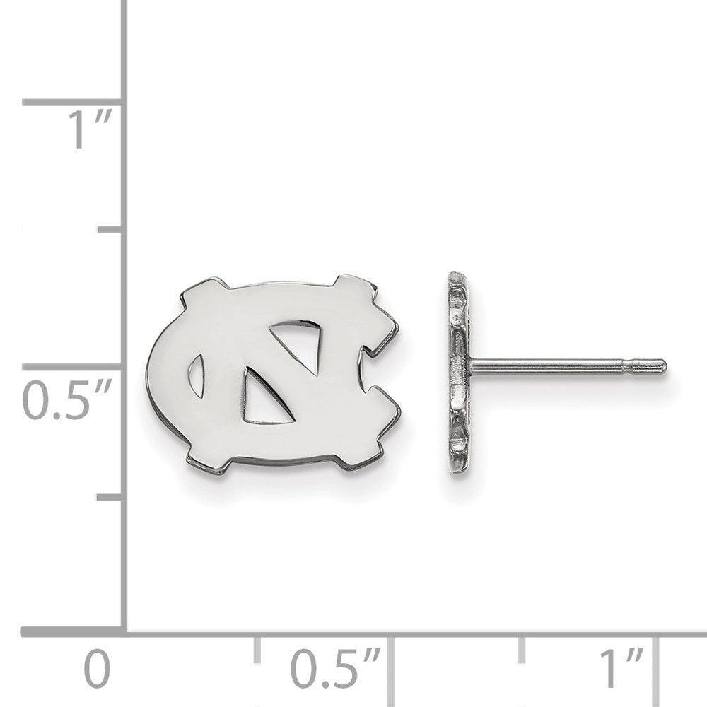 14k White Gold LogoArt University of North Carolina N-C Extra Small Post Earrings
