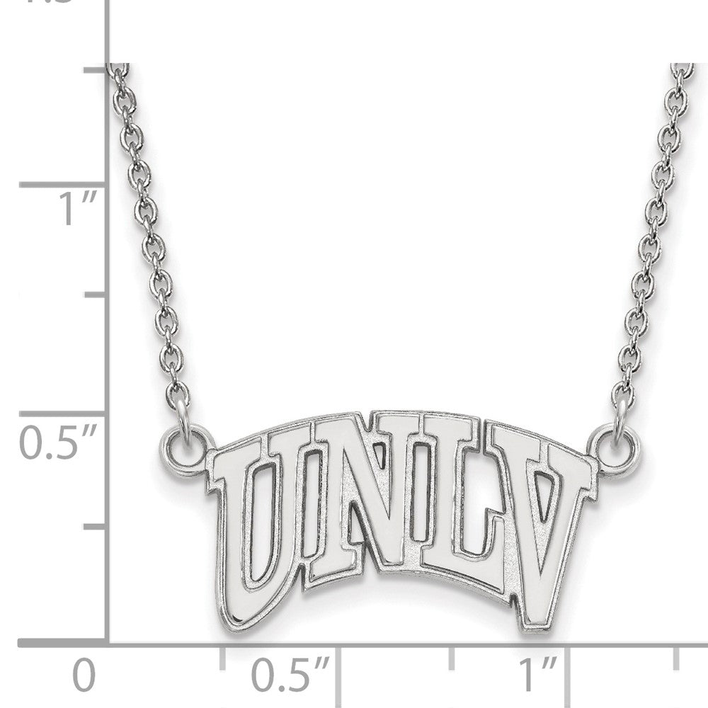 14k White Gold LogoArt University of Nevada-Las Vegas U-N-L-V Small Pendant 18 inch Necklace