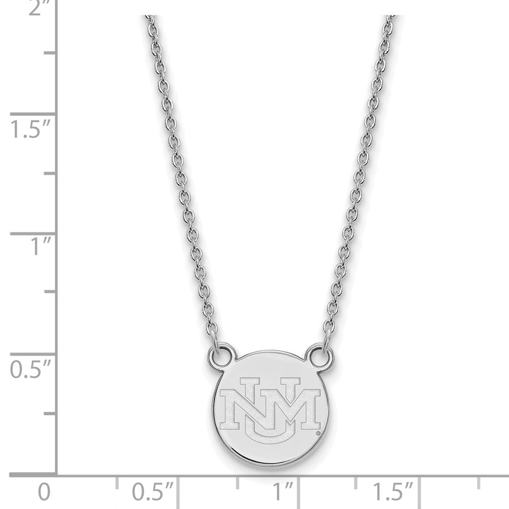 Sterling Silver Rhodium-plated LogoArt University of New Mexico Small Pendant 18 inch Necklace
