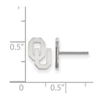 14k White Gold LogoArt University of Oklahoma O-U Extra Small Post Earrings