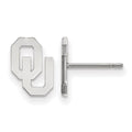 14k White Gold LogoArt University of Oklahoma O-U Extra Small Post Earrings