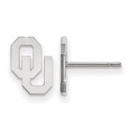 14k White Gold LogoArt University of Oklahoma O-U Extra Small Post Earrings