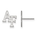 10k White Gold LogoArt United States Air Force Academy A-F Small Post Earrings