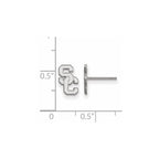 Sterling Silver Rhodium-plated University of Southern California S-C Extra Small Post Earrings