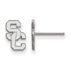 Sterling Silver Rhodium-plated University of Southern California S-C Extra Small Post Earrings