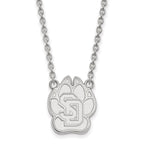 14k White Gold LogoArt University of South Dakota Large Pendant 18 inch Necklace