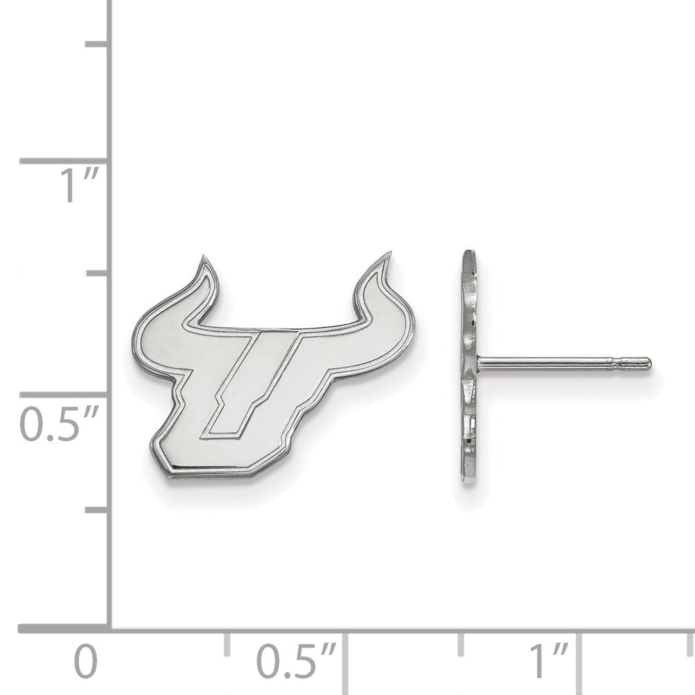 14k White Gold LogoArt University of South Florida Bull Small Post Earrings