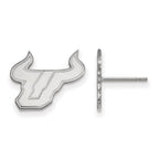 10k White Gold LogoArt University of South Florida Bull Small Post Earrings