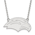 Sterling Silver Rhodium-plated LogoArt University of Southern Mississippi Eagle Large Pendant 18 inch Necklace