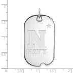 Sterling Silver Rhodium-plated LogoArt US Naval Academy Large Dog Tag Pendant