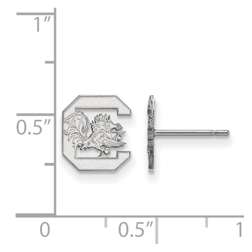 14k White Gold LogoArt University of South Carolina Extra Small Post Earrings
