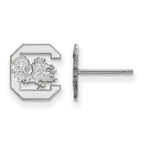 10k White Gold LogoArt University of South Carolina Extra Small Post Earrings