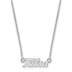 14k White Gold LogoArt University of Tulsa T-U Small Pendant 18 inch Necklace