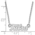 14k White Gold LogoArt University of Tulsa T-U Small Pendant 18 inch Necklace