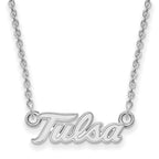 14k White Gold LogoArt University of Tulsa T-U Small Pendant 18 inch Necklace