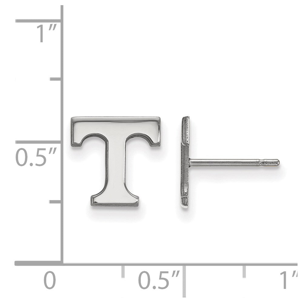 14k White Gold LogoArt University of Tennessee Letter T Extra Small Post Earrings