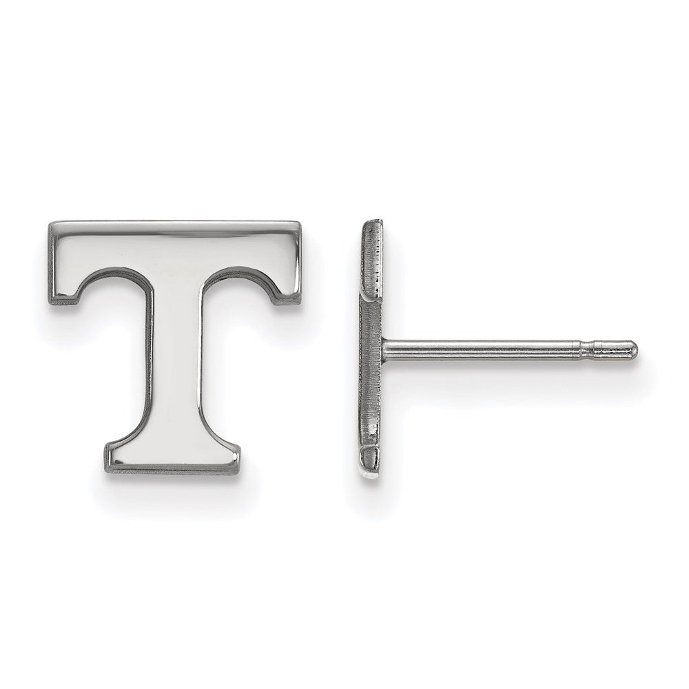10k White Gold LogoArt University of Tennessee Letter T Extra Small Post Earrings