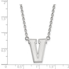 Sterling S. Rh-p LogoArt Vanderbilt University Large Pendant w/Necklace