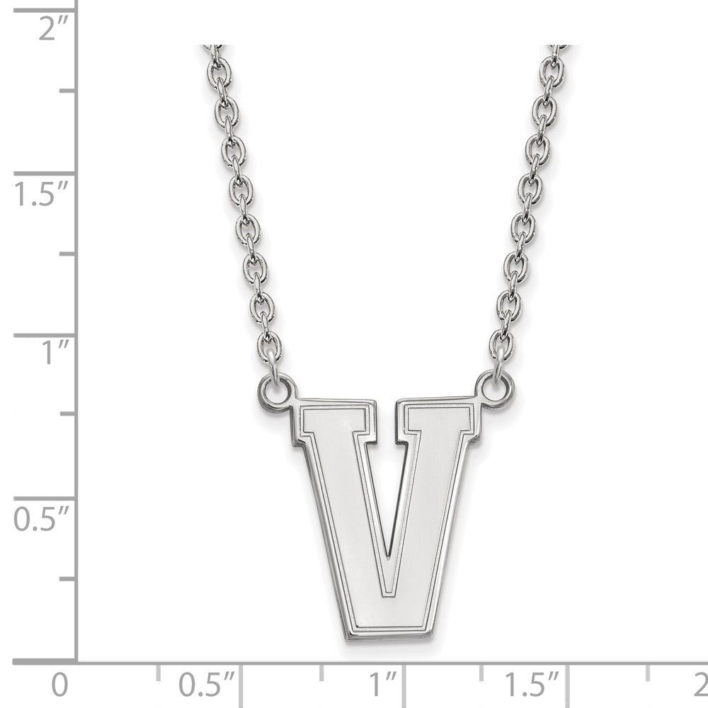 Sterling S. Rh-p LogoArt Vanderbilt University Large Pendant w/Necklace