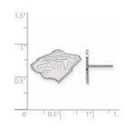 Sterling Silver Rhodium-plated NHL LogoArt Minnesota Wild Small Post Earrings