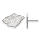 14k White Gold NHL LogoArt Minnesota Wild Small Post Earrings