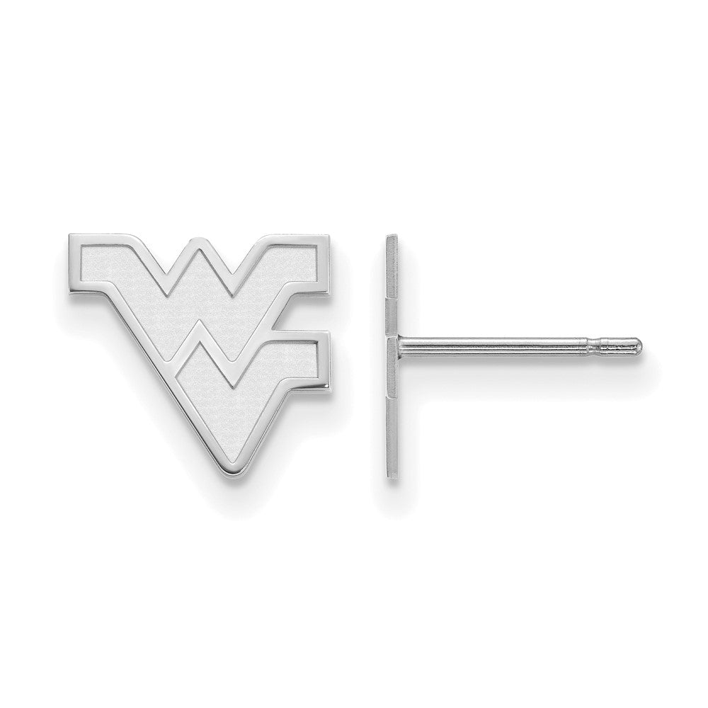 10k White Gold LogoArt West Virginia University W-V Extra Small Post Earrings