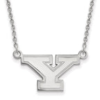 14k White Gold LogoArt Youngstown State University Letter Y Small Pendant 18 inch Necklace