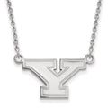 10k White Gold LogoArt Youngstown State University Letter Y Small Pendant 18 inch Necklace