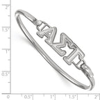 Sterling S. Rh-plated LogoArt Alpha Sigma Tau Small Hook and Clasp Bangle