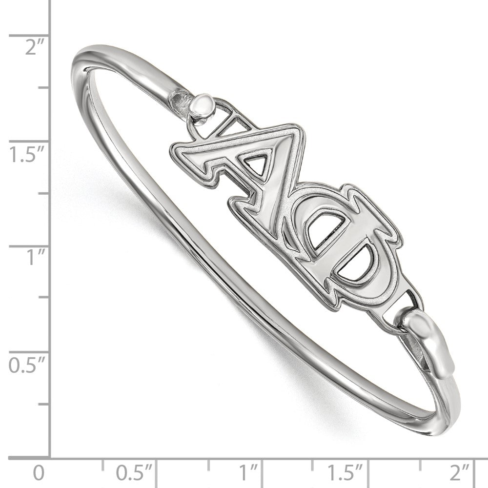 Sterling Silver Rh-plated LogoArt Alpha Phi Small Hook and Clasp Bangle