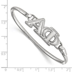 Sterling Silver Rh-plated LogoArt Alpha Phi Small Hook and Clasp Bangle