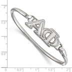 Sterling Silver Rh-plated LogoArt Alpha Phi Small Hook and Clasp Bangle