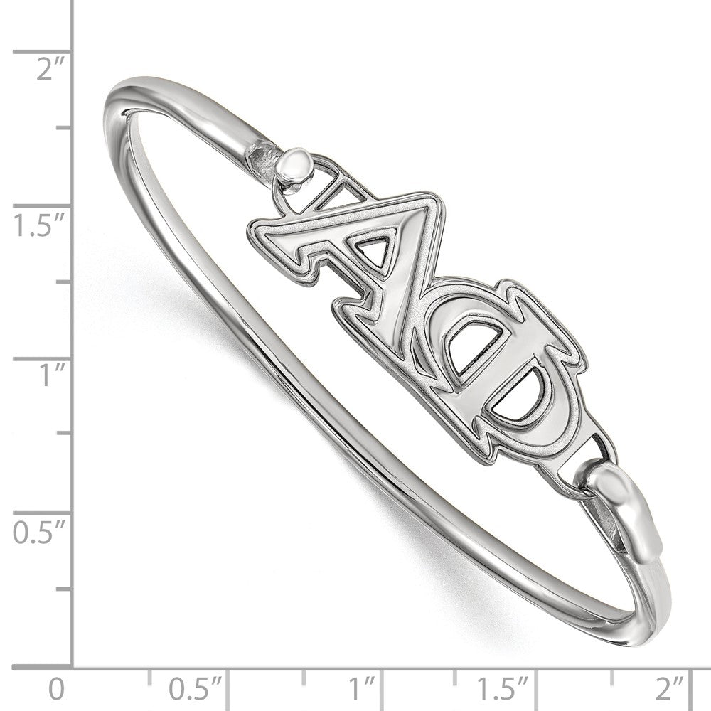 Sterling Silver Rh-plated LogoArt Alpha Phi Small Hook and Clasp Bangle