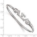 Sterling S. Rh-p LogoArt Alpha Sigma Alpha Small Hook and Clasp Bangle