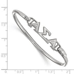 Sterling S. Rh-p LogoArt Alpha Sigma Alpha Small Hook and Clasp Bangle