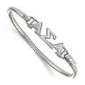 Sterling S. Rh-p LogoArt Alpha Sigma Alpha Small Hook and Clasp Bangle