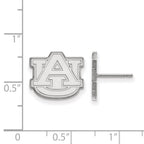 10k White Gold LogoArt Auburn University A-U Small Post Earrings