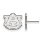 10k White Gold LogoArt Auburn University A-U Small Post Earrings