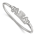 Sterling S. Rh-plated LogoArt Alpha Xi Delta Small Hook and Clasp Bangle
