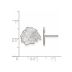 Sterling Silver Rhodium-plated NHL LogoArt Chicago Blackhawks Small Post Earrings