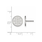 10k White Gold NHL LogoArt Boston Bruins Small Post Earrings