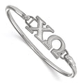 Sterling Silver Rh-plated LogoArt Chi Omega Hook and Clasp Bangle