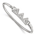 Sterling S. Rh-p LogoArt Delta Delta Delta Small Hook and Clasp Bangle